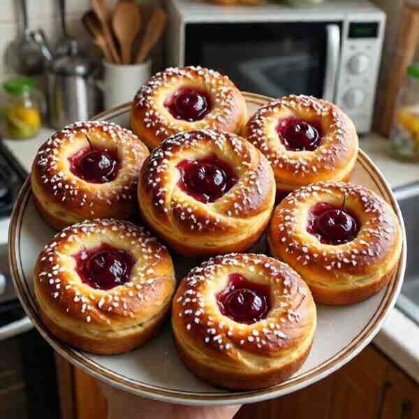 Булочки с желейной вишенкой