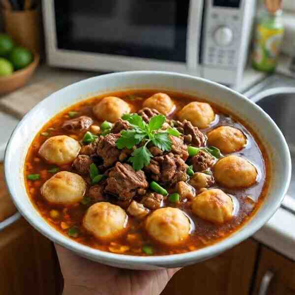 Бульон куриный с галушками