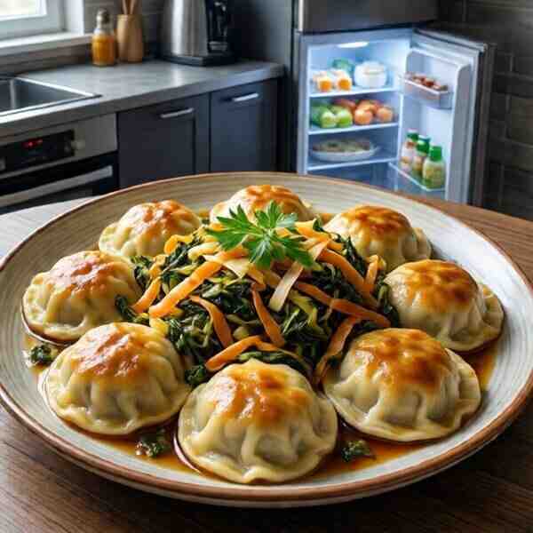 Вареники с капустой и салом Сочные