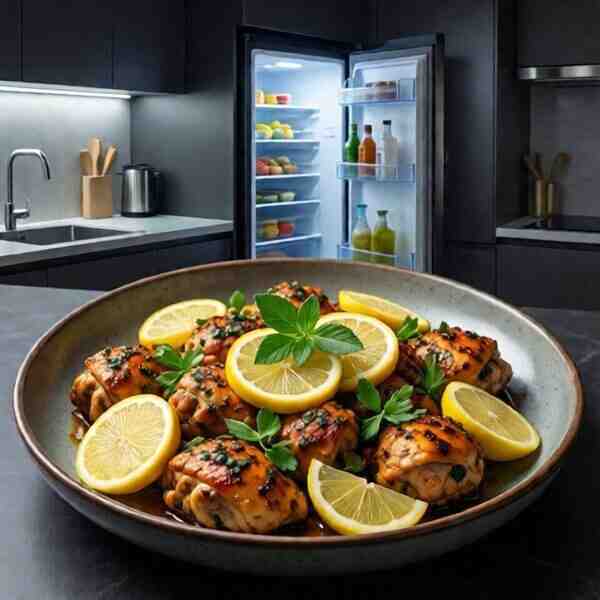 Жаркое из курицы с лимоном и брынзой