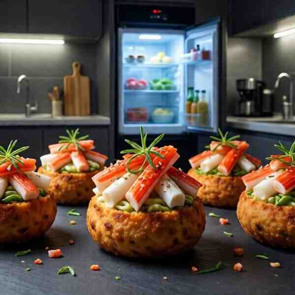 Закуска Сырные шарики с крабовыми палочками
