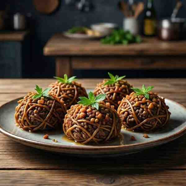 Закуска с мясным фаршем Клубочки ниток