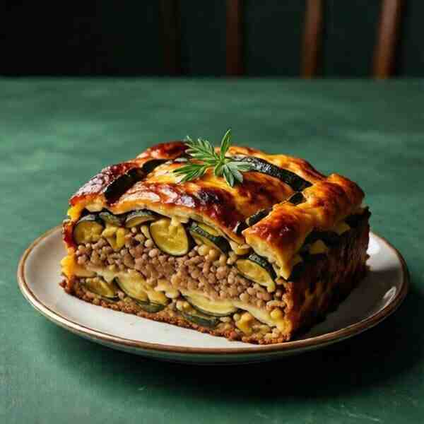 Запеканка из кабачков и куриного фарша