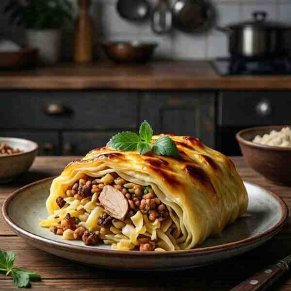 Запеканка из капусты с куриным фаршем