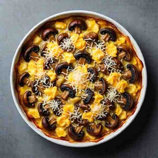 Запеканка картофельная с грибами яйцами и сыром