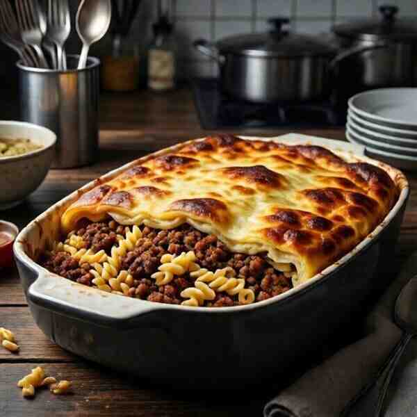 Запеканка с фаршем и макаронами