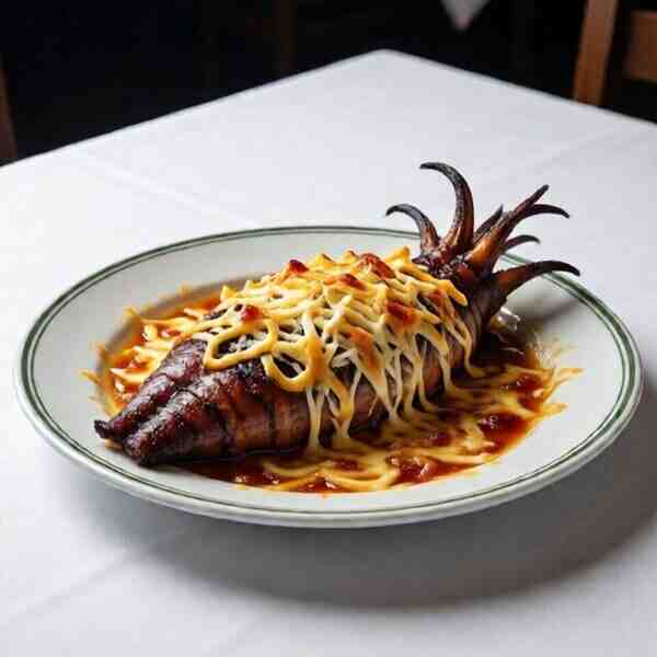 Запечённый морской язык с сыром