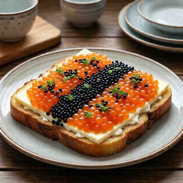 Канапе с икрой семгой и сыром