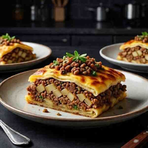 Картофельная запеканка с фаршем и грибной икрой
