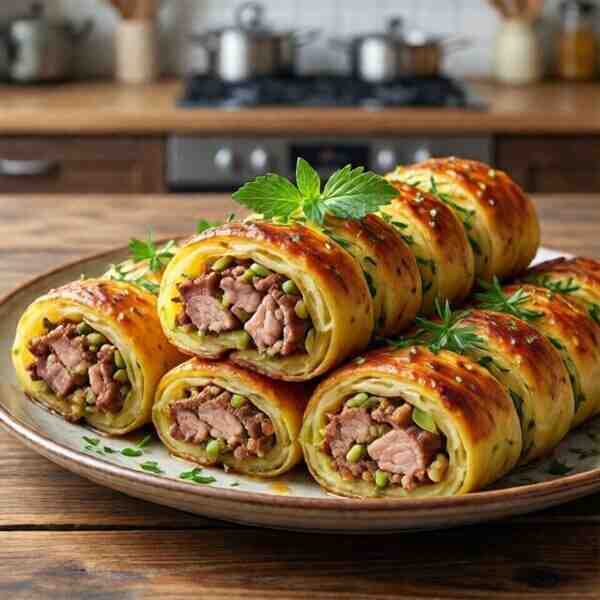 Картофельные рулетики с мясом