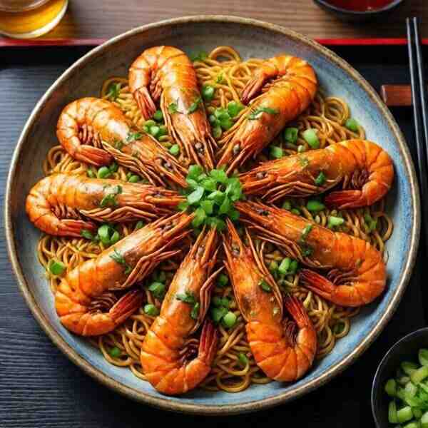 Креветки фри в рисовой лапше