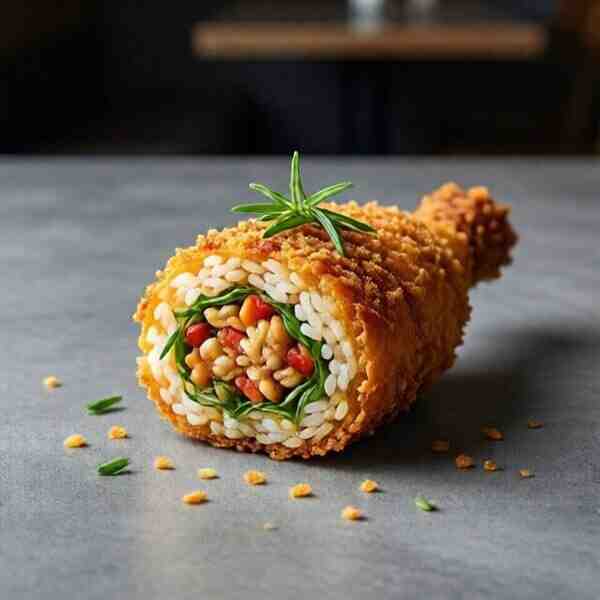 Куриные трубочки с начинкой и рисом
