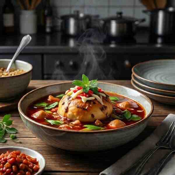 Куриный бульон с сырными бомбочками