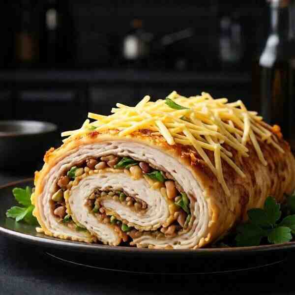 Ленивый куриный рулет с сыром