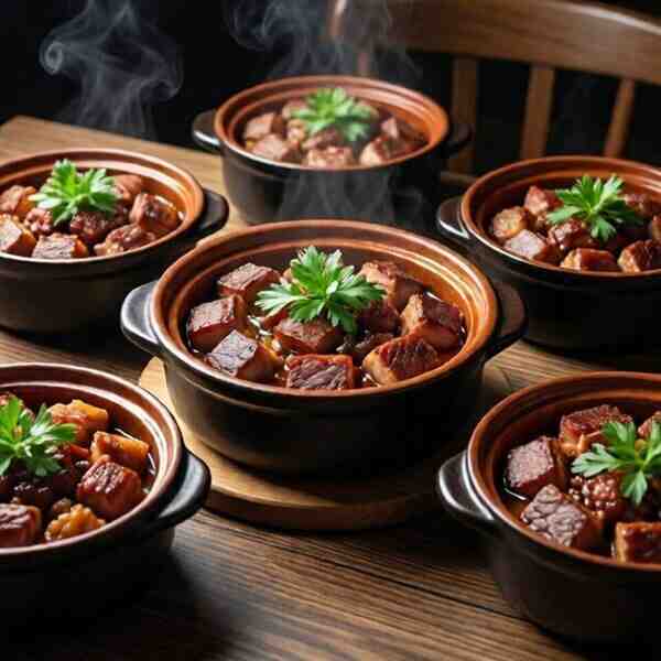 Мясное ассорти томленное в горшочках