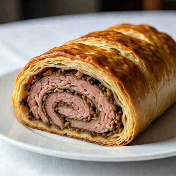 Мясной рулет в тесте