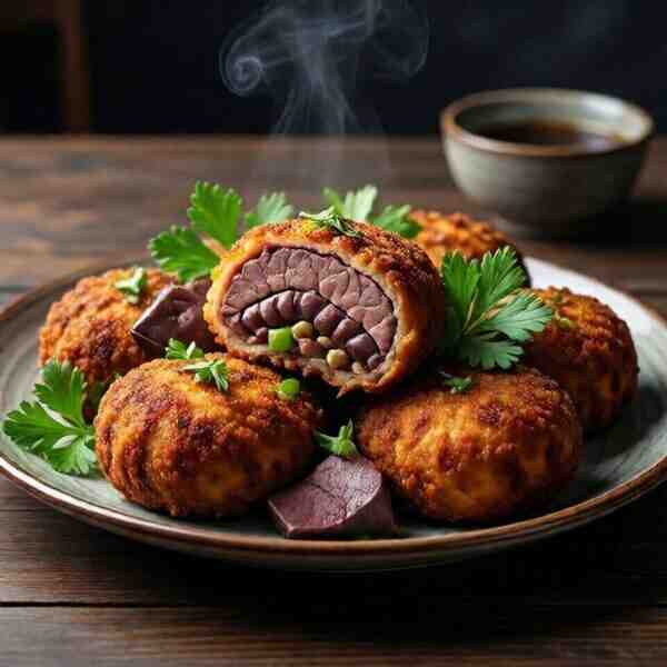 Печеночные котлетки с начинкой