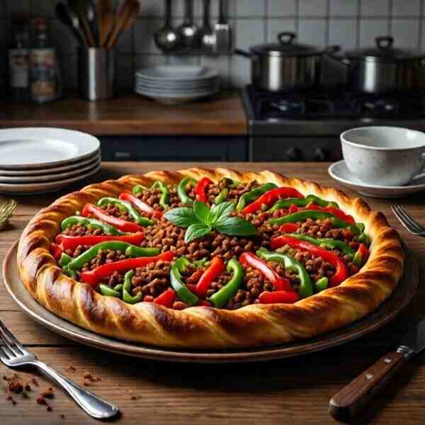 Пирог из сладкого перца и фарша