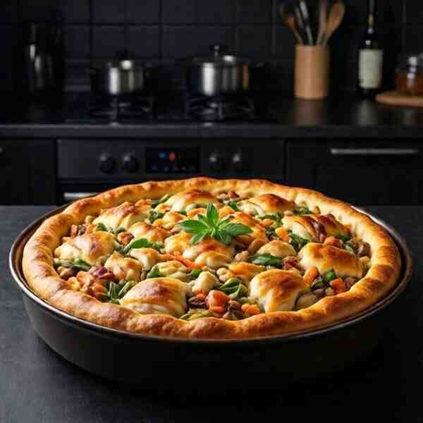Пирог капустный с курицей