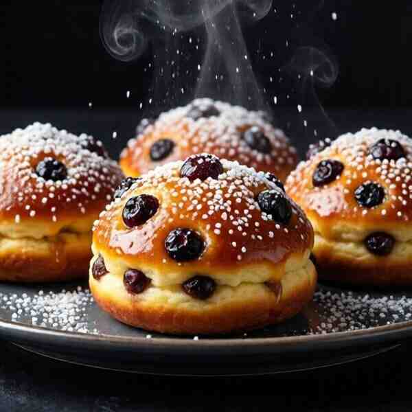 Плюшки с изюмом и сахарной глазурью