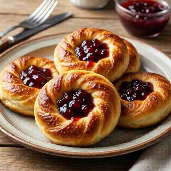 Постные жареные пирожки с джемом