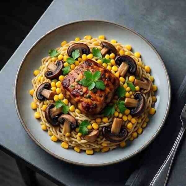 Ризотто с грудинкой грибами и кукурузой