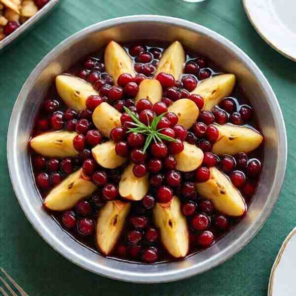 Рождественская кутья с узваром из клюквы и яблок