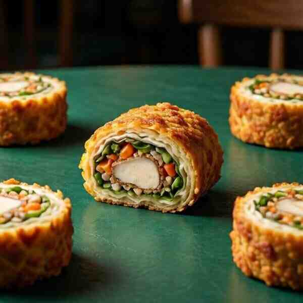 Рулеты из куриного фарша с начинкой