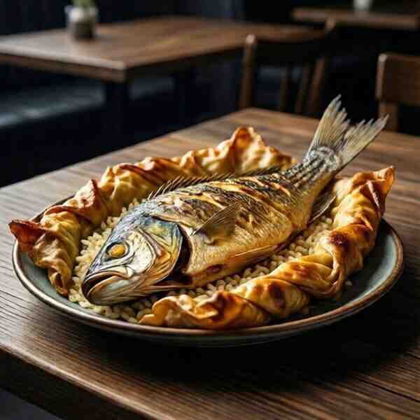 Рыба запеченная в фольге с рисом