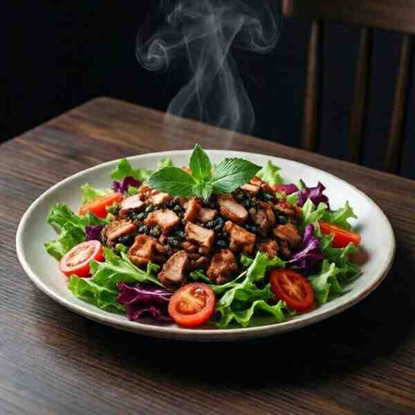 Салат с копченой курицей Нежный