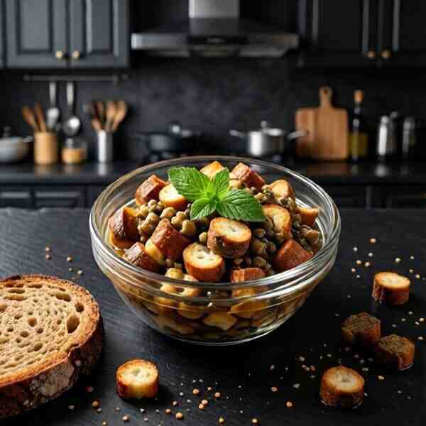 Селедочное масло с гренками из ржаного хлеба 1