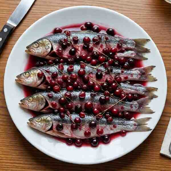 Скумбрия маринованная с клюквой