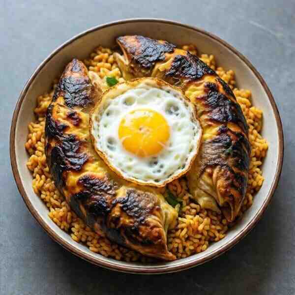 Судак запеченный с рисом и яйцами