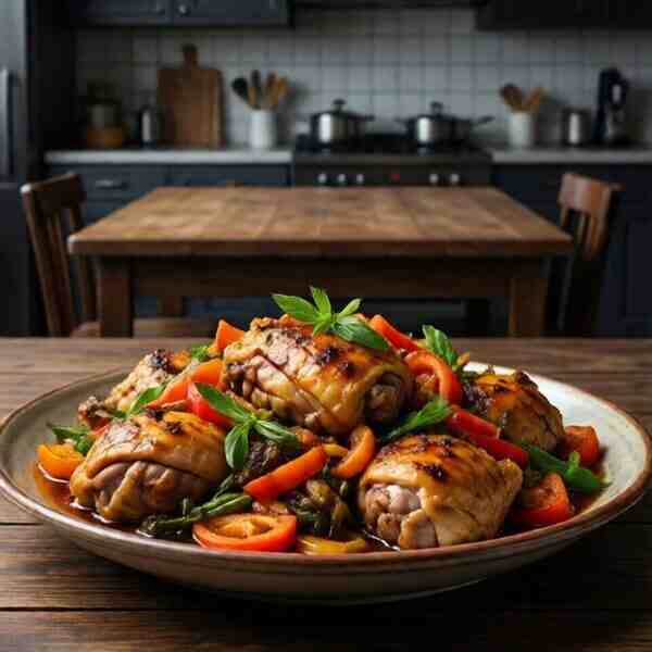 Тушеная курица с овощами Дакжим